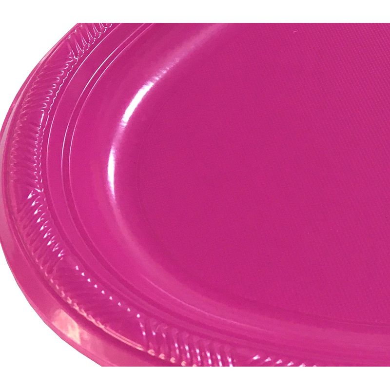 GENERICO - BANDEJA OVALADA GRANDE FUCSIA X3 UNI