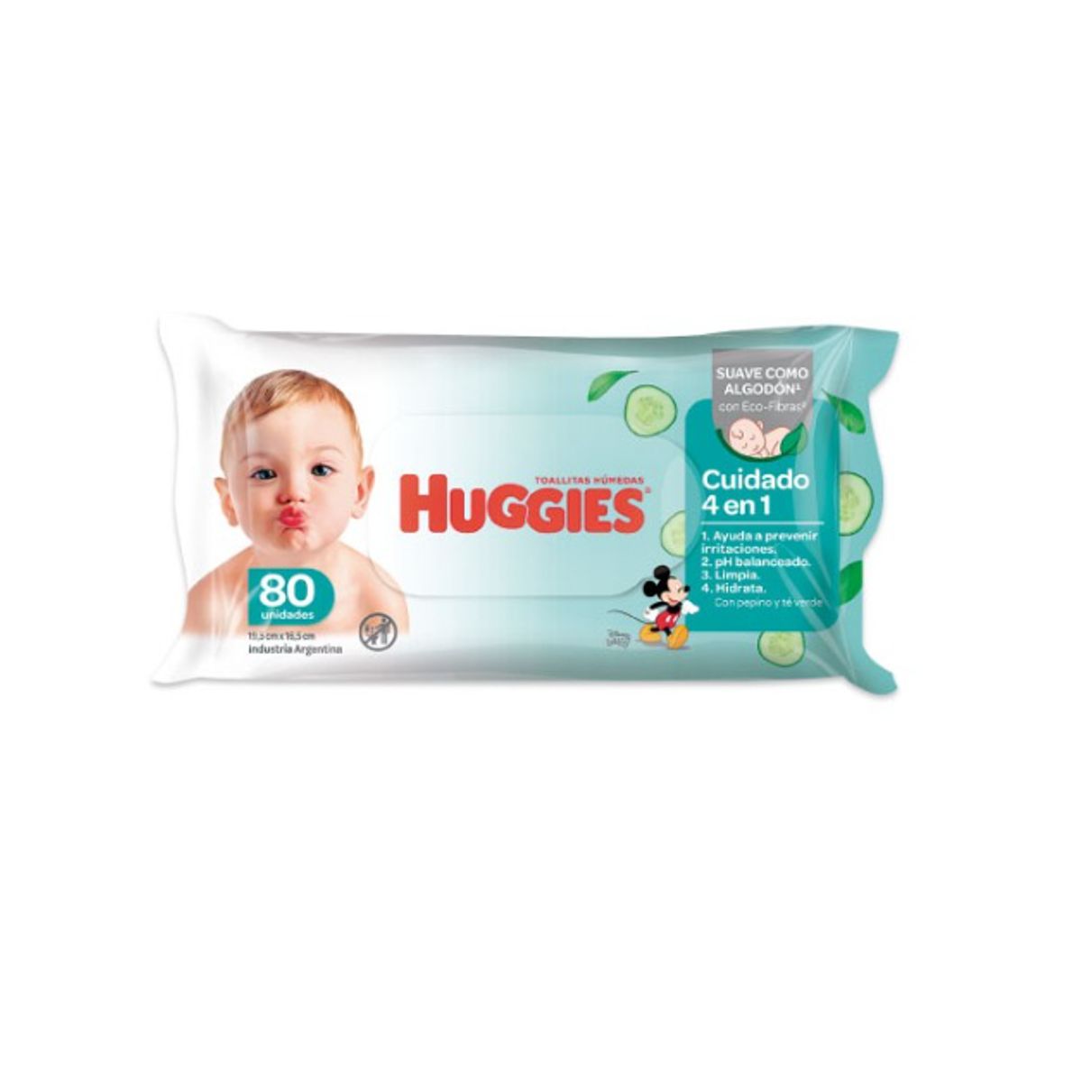 HUGGIES - TOALLITAS HUMEDAS NATURAL CARE TAPA 4EN1 12PQTS X 80 UDS