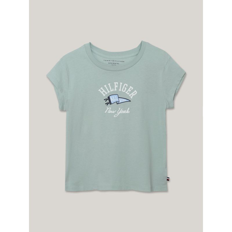 TOMMY HILFIGER - Polera De Niña All Star Con Logo Verde Tommy Hilfiger