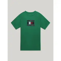 TOMMY HILFIGER - Polera De Niño Global Stripe Block Verde