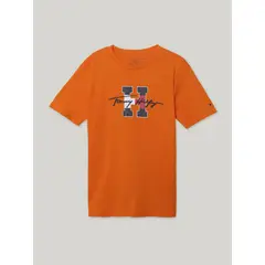 TOMMY HILFIGER - Polera De Niño Script Con Logo Naranjo