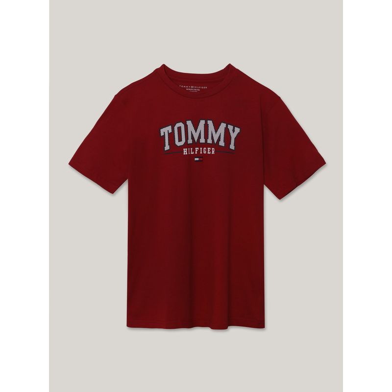 TOMMY HILFIGER - Polera De Niño Archive Con Logo Rojo Tommy Hilfiger