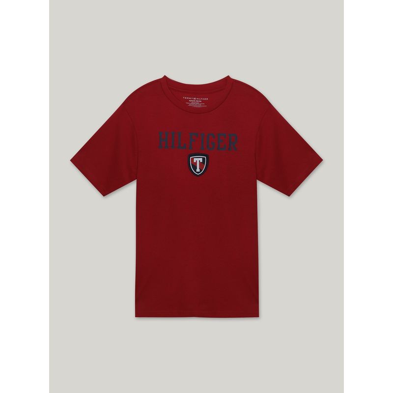 TOMMY HILFIGER - Polera De Niño Freshmen Con Logo Rojo Tommy Hilfiger