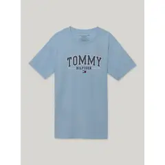 TOMMY HILFIGER - Polera De Niño Archive Con Logo Celeste