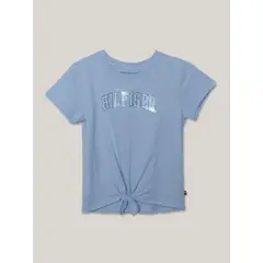 TOMMY HILFIGER - Polera De Niña Sequin Con Logo Celeste