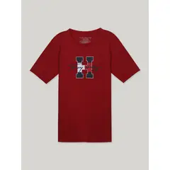 TOMMY HILFIGER - Polera De Niño Script Con Logo Rojo