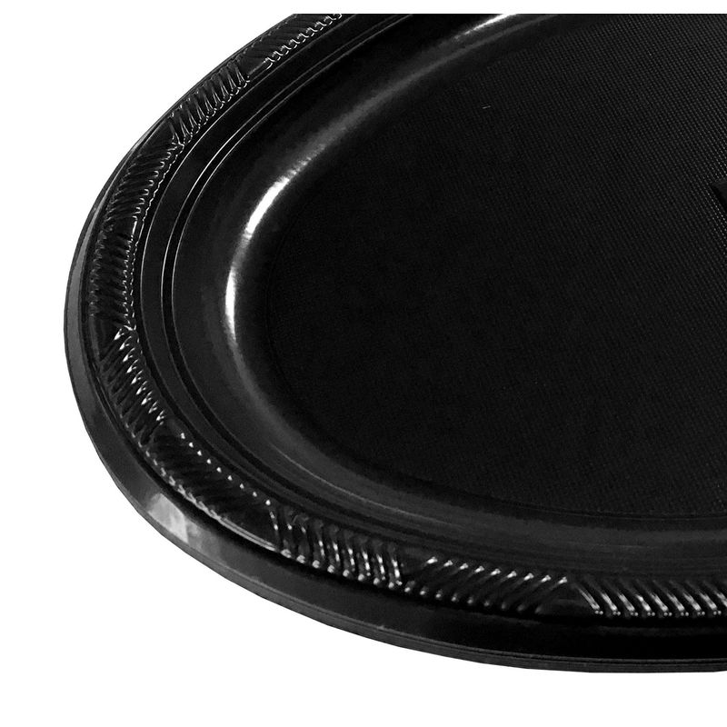 GENERICO - BANDEJA OVALADA GRANDE NEGRO X3 UNI