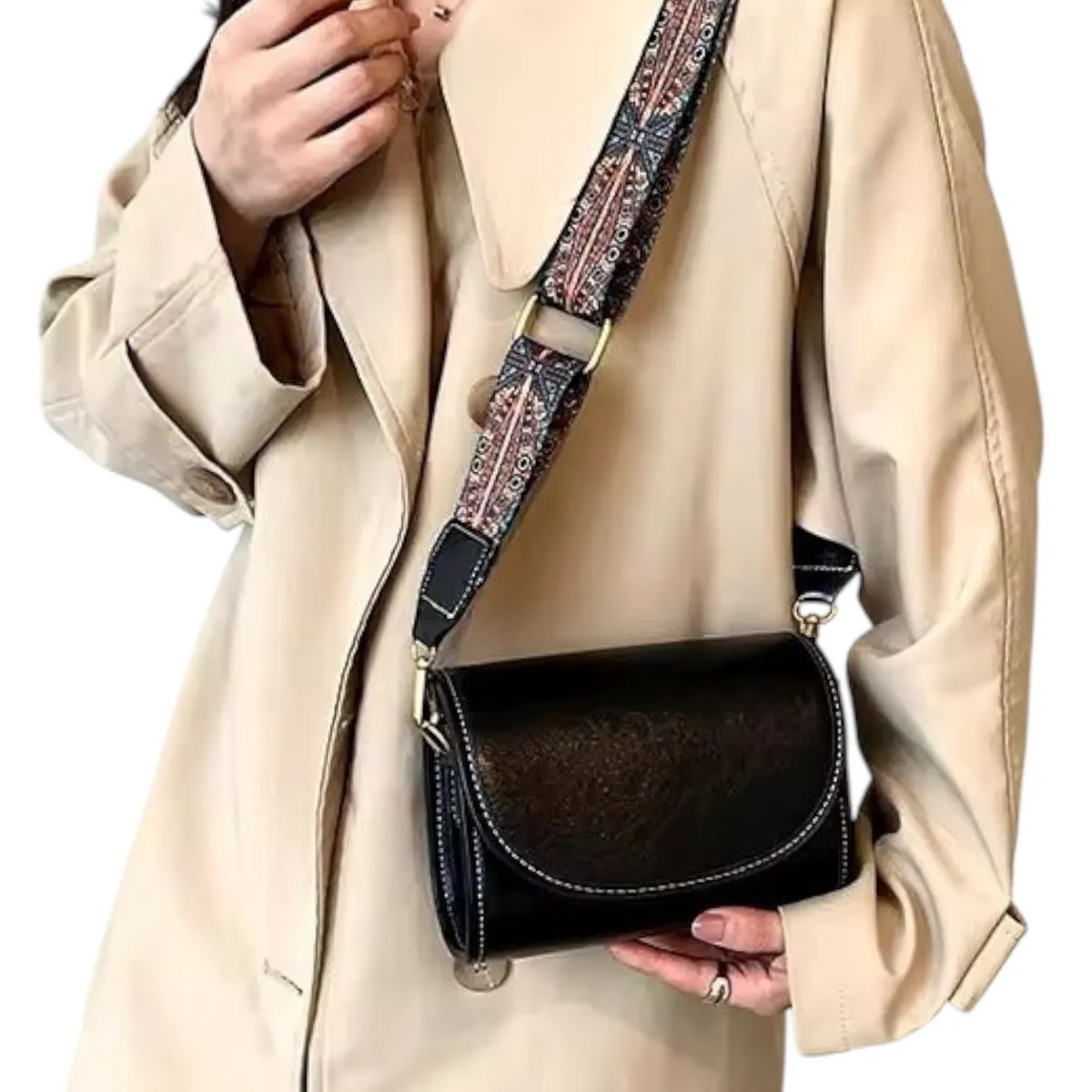 GENERICO - Bandolera Bolso Cruzado de Hombro Cuero PU Para Mujer