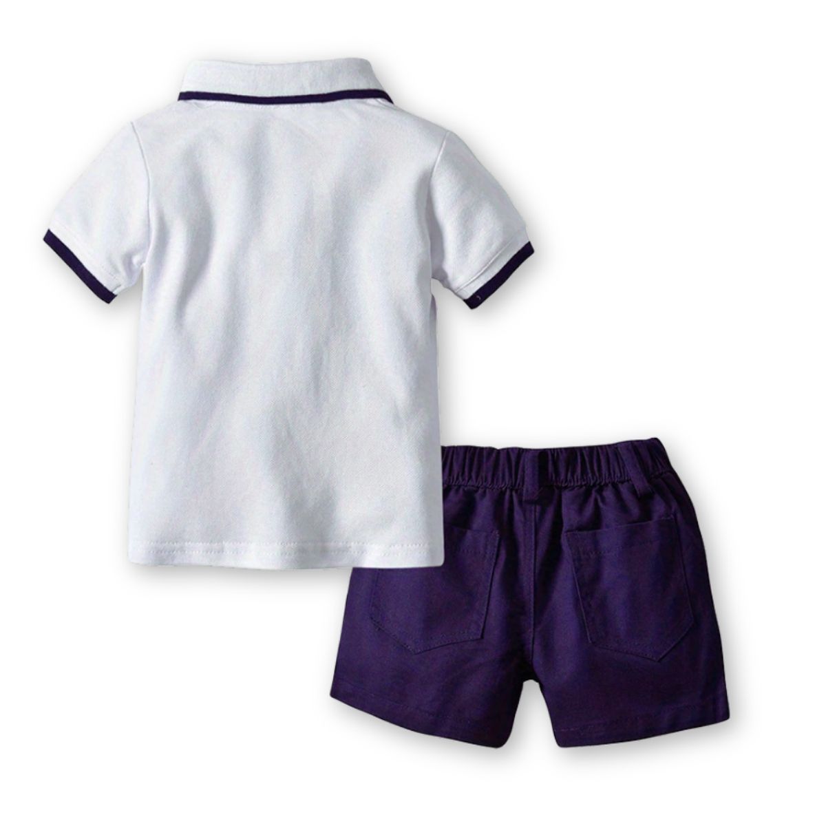 JUMP KIDS - Conjunto de Niño Polera Piqué y Pantalón Corto Casual 3 a 6 años White