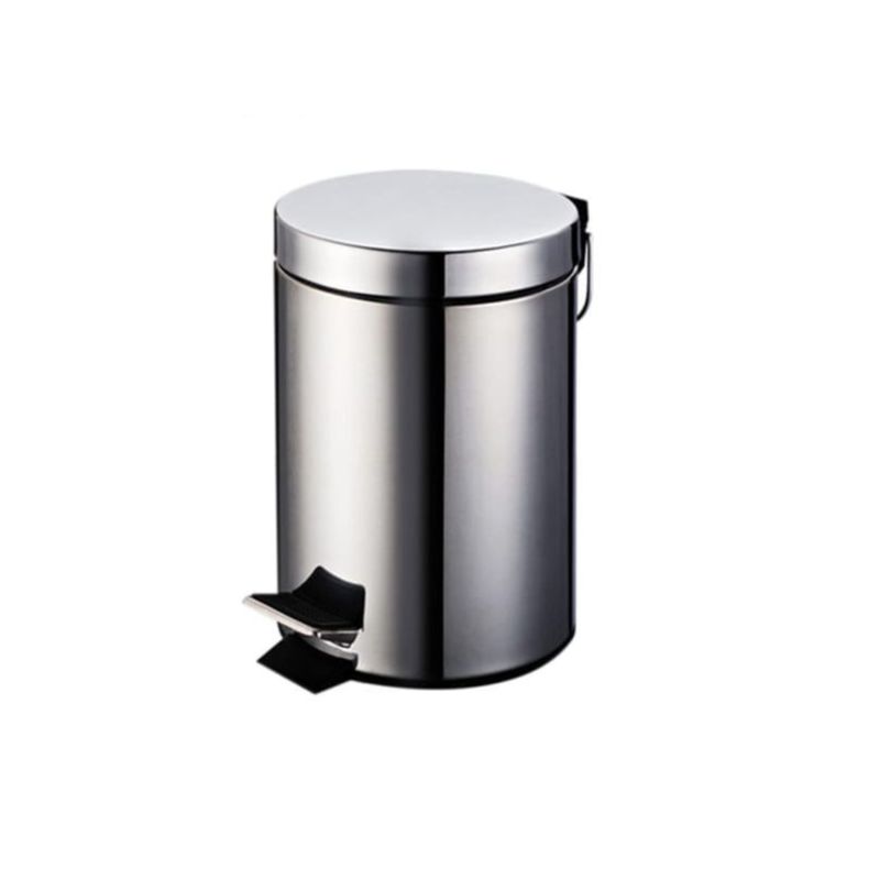 MODERN SPACE - Basurero Papelera Metálica De 8 Lt Con Pedestal Color Plata