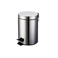 MODERN SPACE - Basurero Papelera Metálica De 8 Lt Con Pedestal Color Plata
