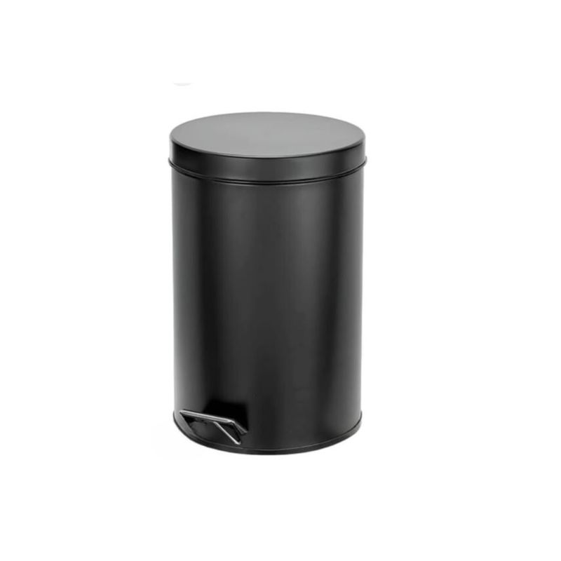MODERN SPACE - Basurero Papelera Metálica De 8 Lt Con Pedestal Color Negro