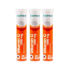 NUTRAZUL - VITAMINA C 1000 MG - PACK 3 UNIDADES - SABOR NARANJA