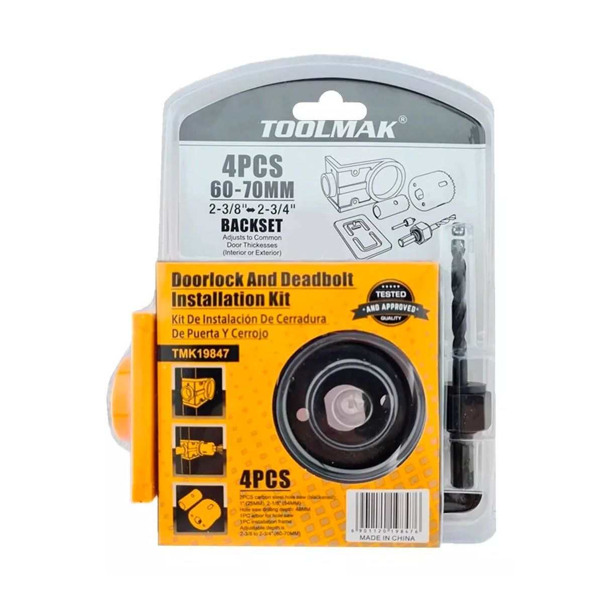 GENERICO - Kit Instalación Cerradura Para Puerta Cerrojo Chapa Toolmak