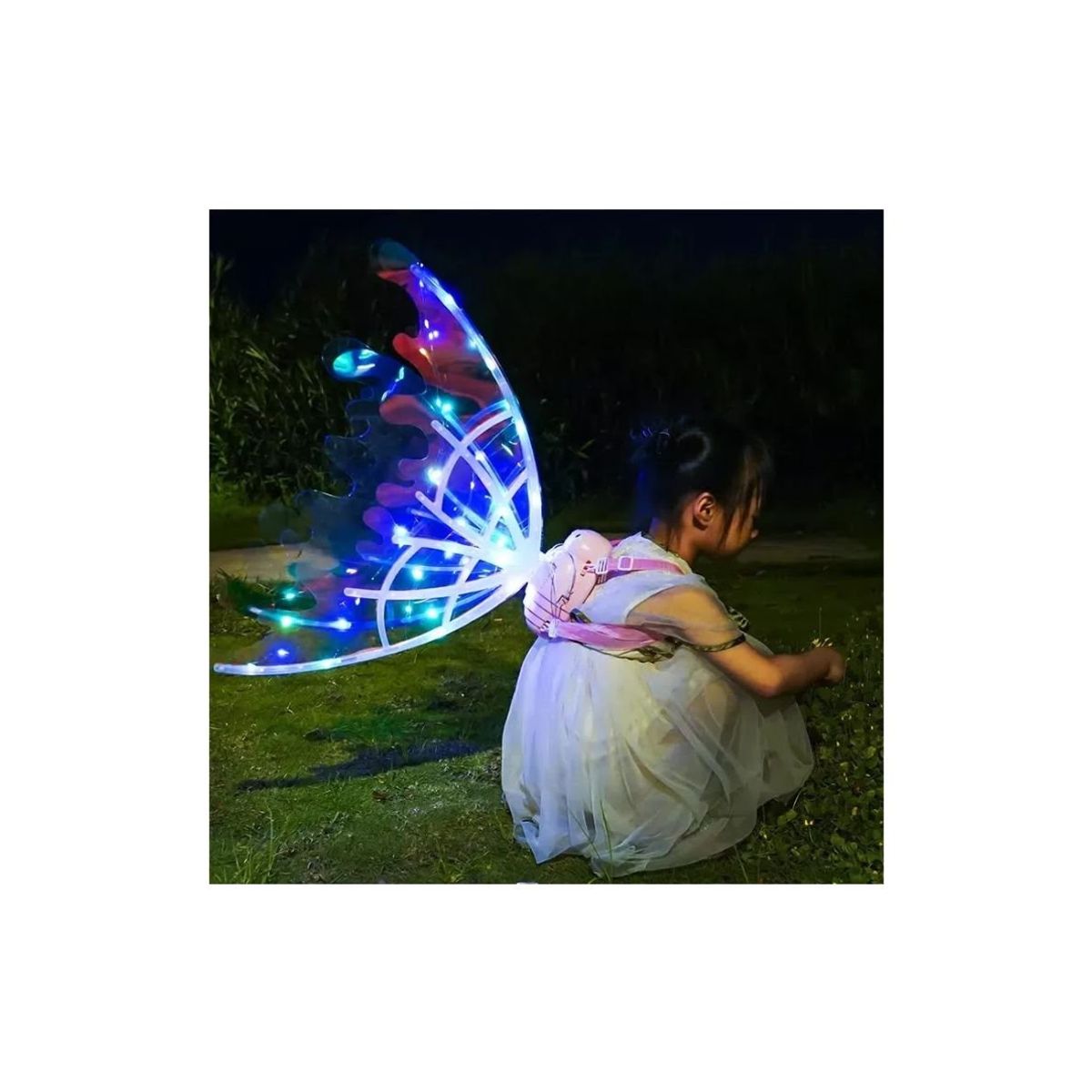 GENERICO - Alas Mariposa Con Movimiento Automático Luz Led Disfraz