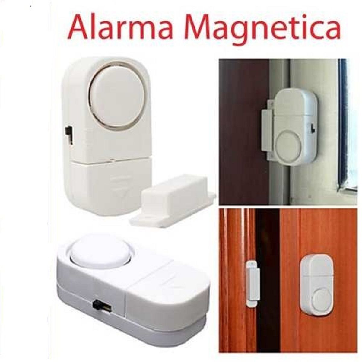 GENERICO - Set 4 alarmas con sensor Magneticas puertas y ventanas