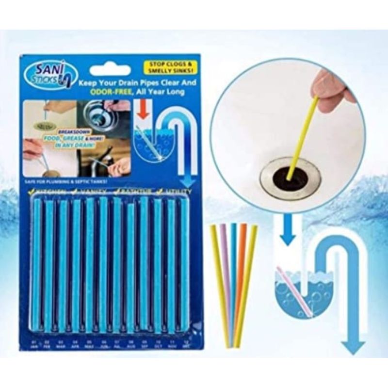 GENERICO - Set 24 Barritas Limpia cañerias y malos olores sani stick