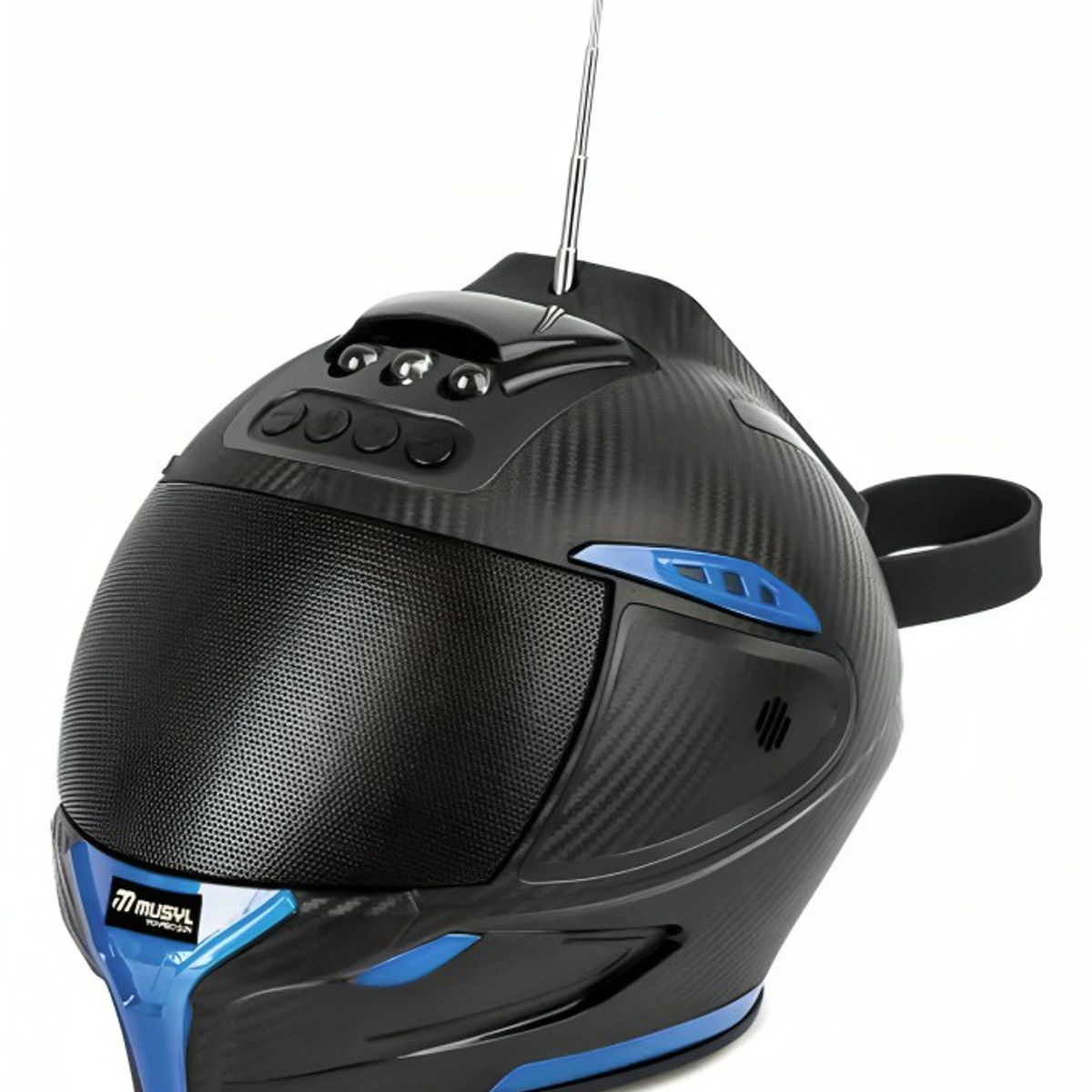 OEM - PARLANTE SOLAR TIPO CASCO  MUSYL M-60 USB-TF CON LED AZUL