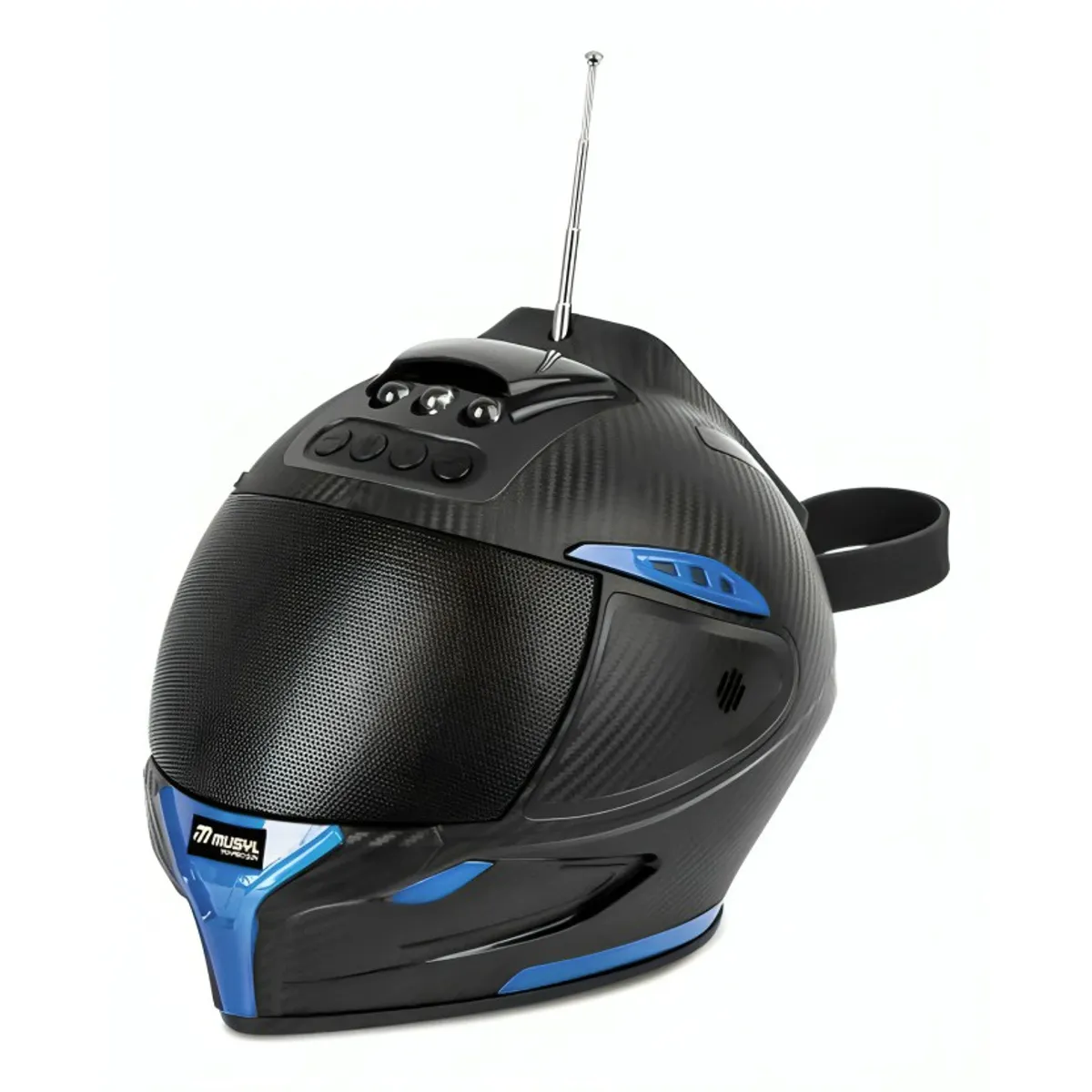 OEM - PARLANTE SOLAR TIPO CASCO  MUSYL M-60 USB-TF CON LED AZUL