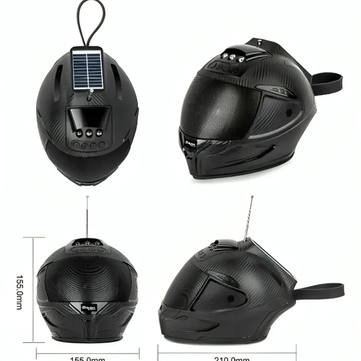 OEM - PARLANTE SOLAR TIPO CASCO  MUSYL M-60 USB-TF CON LED AZUL