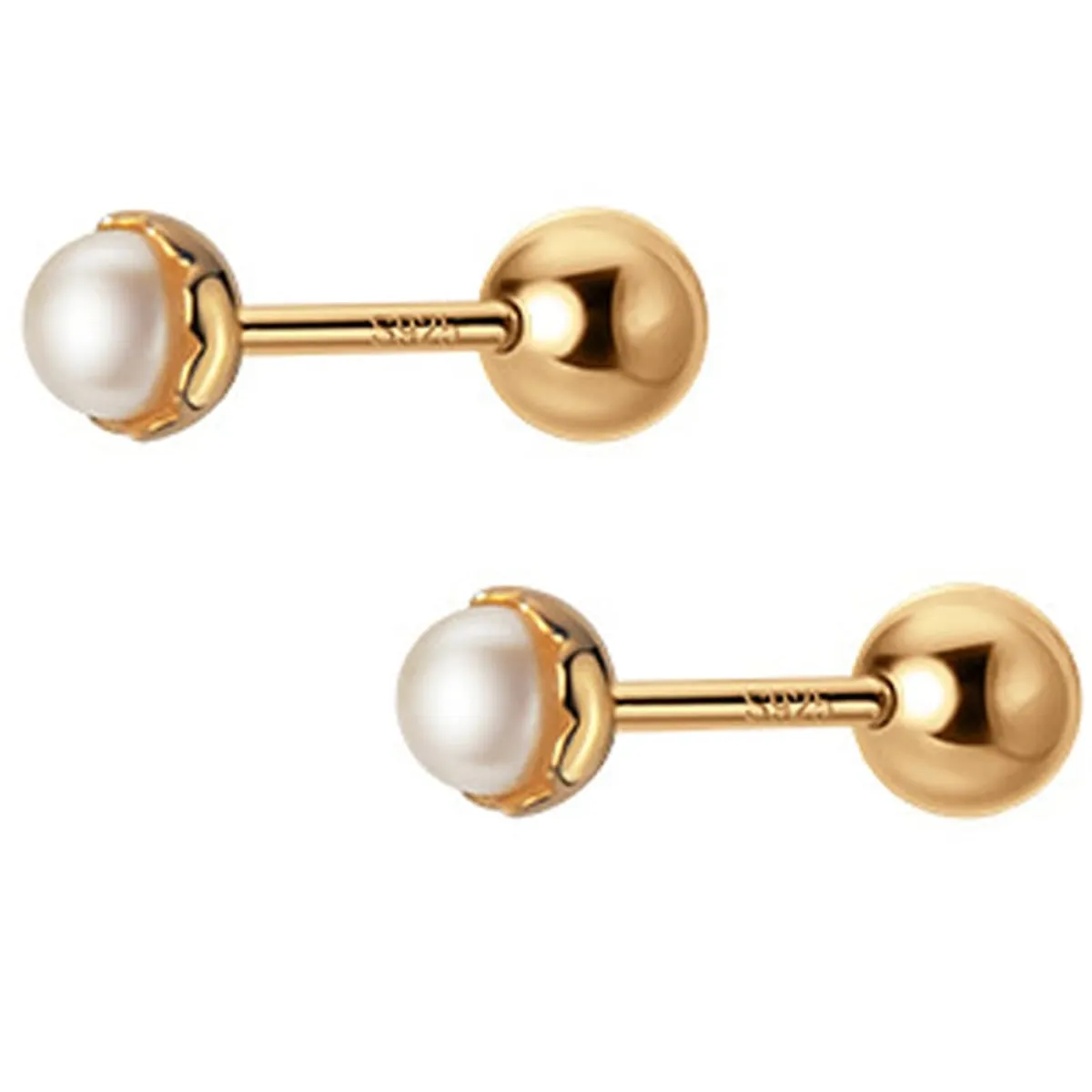 KUANGYE - Aros 18 Kilates Para Bebe Atornillados