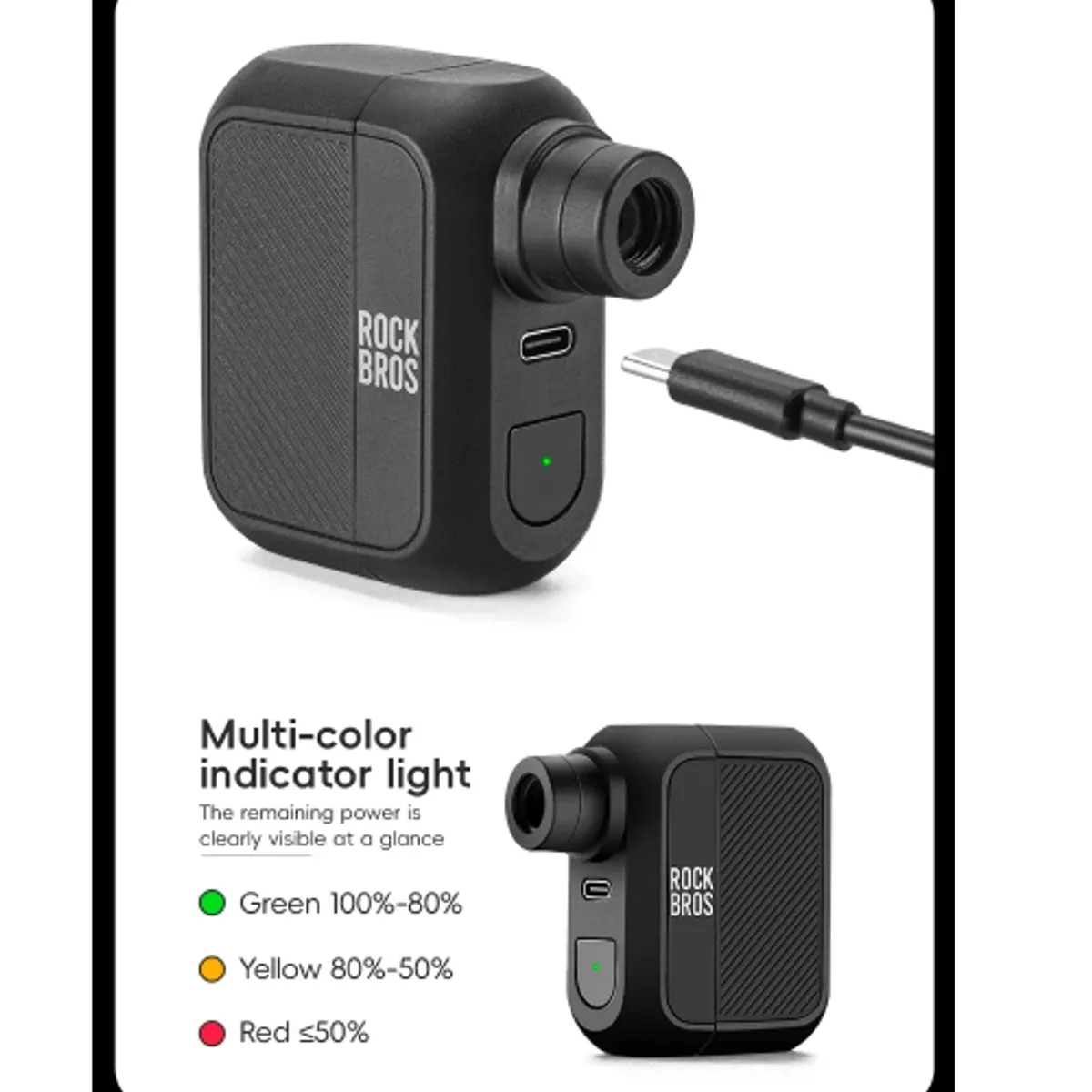 ROCKBROS - Bombín Bicicleta Compresor Eléctrico Rockbros 100 Psi