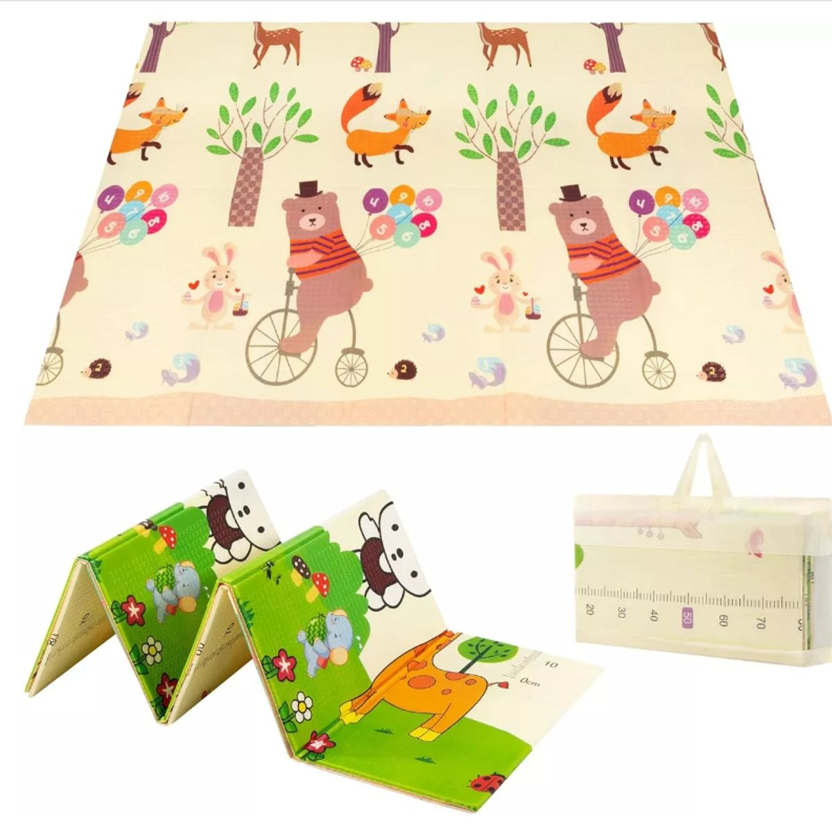 GENERICO - Alfombra Anti Golpes Tapete Bebe Plegable Reversible Juego