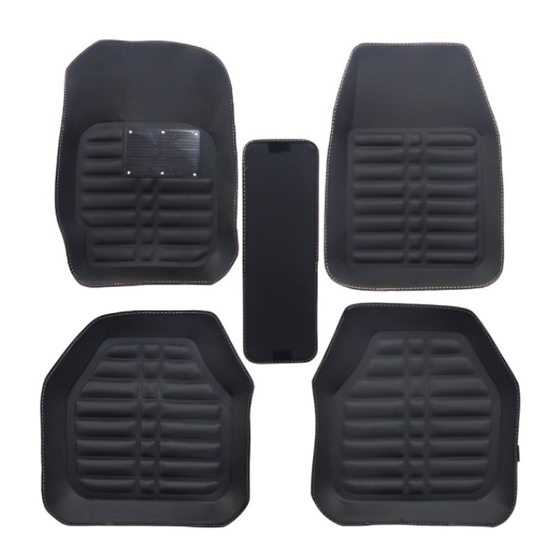 OEM - ALFOMBRA PARA AUTO ECO CUERO SET X 5 PCS COLOR NEGRO