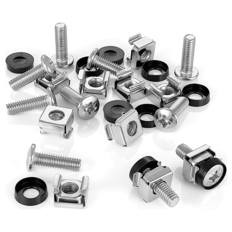 GENERICO - Kit 4 Tornillos/Pernos y Tuercas Enjauladas para Rack 10p 19p