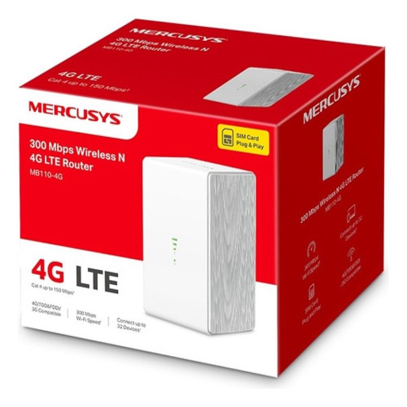MERCUSYS - Router Inalámbrico 4g Lte De 300 Mbps Mercusys Mb110-4g