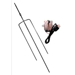 GENERICO - Motor spiedo 12 kg + tidente de acero inoxidable largo 110CM