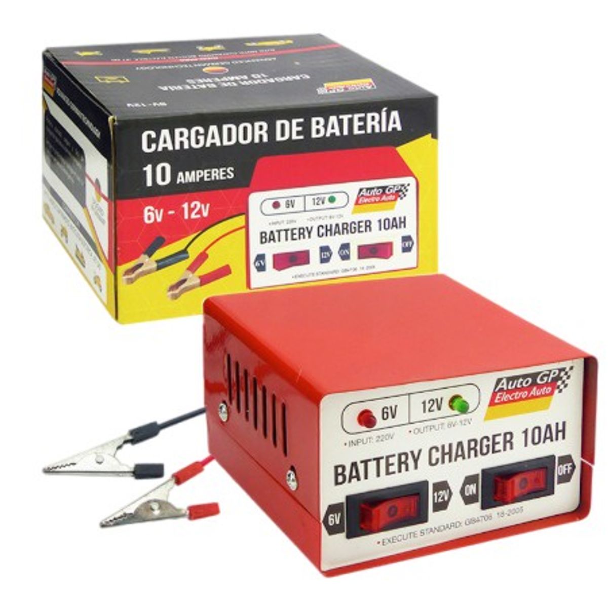 OEM - CARGADOR DE BATERIA 10 AMP AUTOGP 6-12 VOLT ALTA CALIDAD