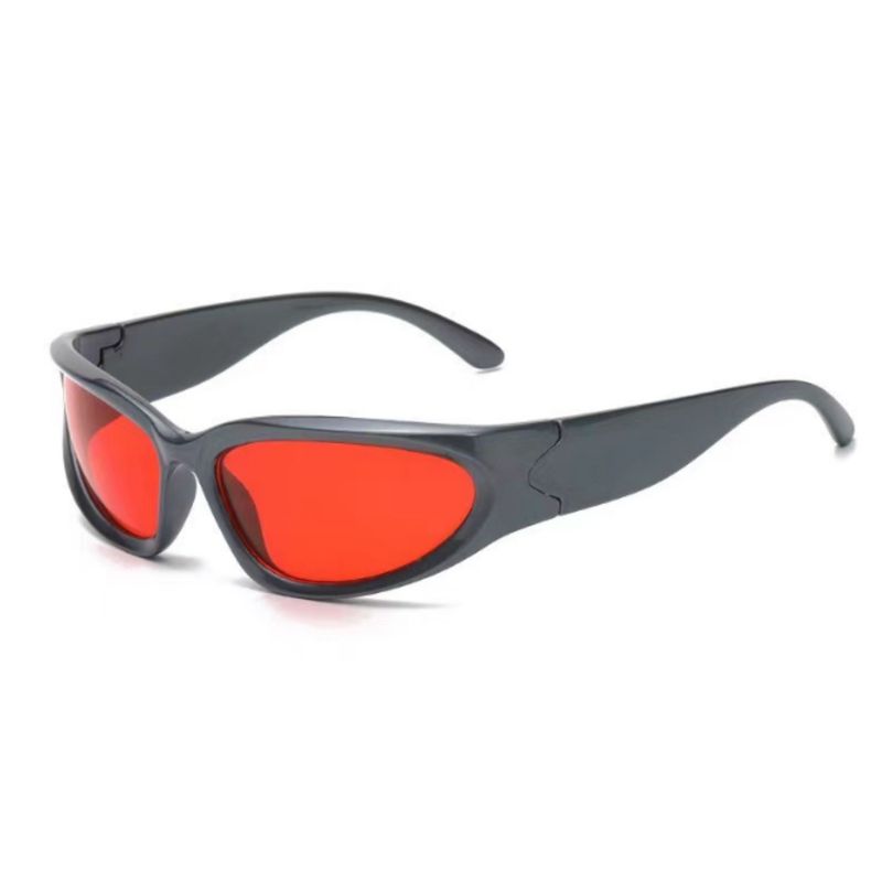 GENERICO - Gafas Lentes De Sol Retro Y2K Red UV400
