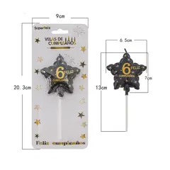 GENERICO - VELAS DE CUMPLEAÑOS ESTRELLAS 13 CM X 6 CM