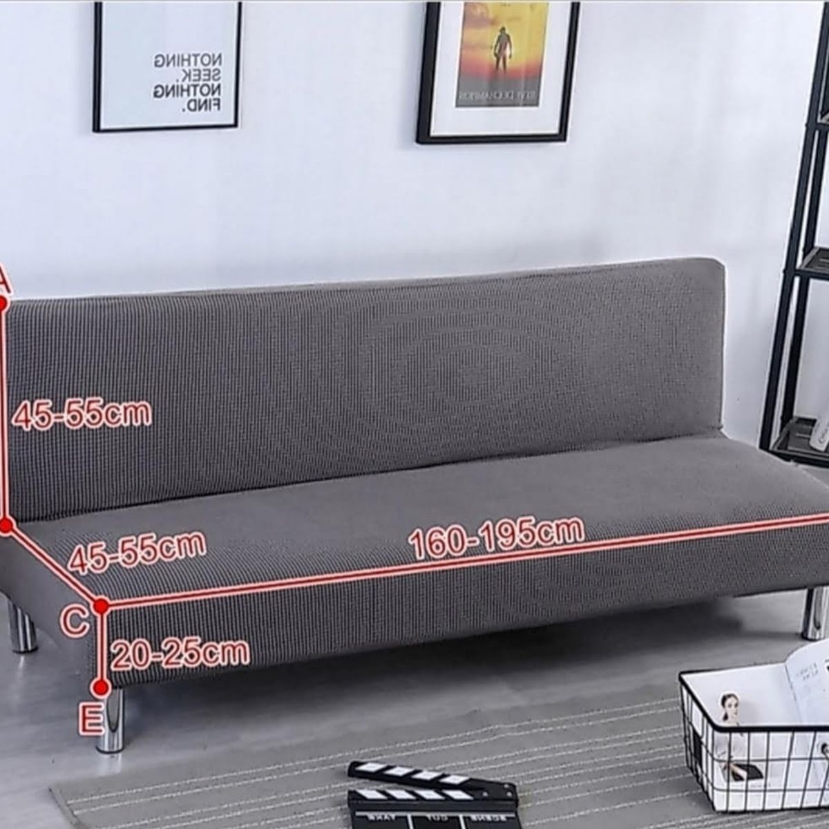 GENERICO - Funda Cubre FUTON elasticada textura GRUESA CUADRILLE