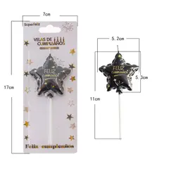 GENERICO - VELAS DE CUMPLEÑOS ESTRELLAS 11 CM X 5 CM