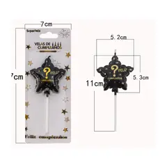 GENERICO - VELAS DE CUMPLEAÑOS ESTRELLAS 11 CM X 5 CM