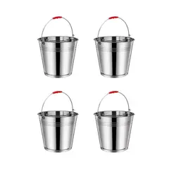GENERICO - Pack 4 Hielera Cubeta Cubetera Hielo Metalica 12 Ltrs
