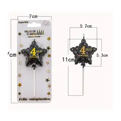 GENERICO - VELAS DE CUMPLEAÑOS ESTRELLAS 11 CM X 5 CM