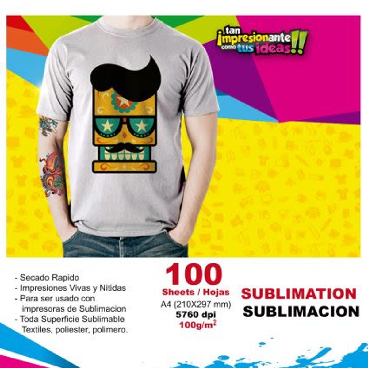 CREA PRINT - Papel Sublimacion 400 Hojas Tamaño A4 Marca Creaprint