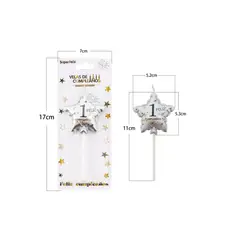 GENERICO - VELAS DE CUMPLEAÑOS ESTRELLAS 11 CM X 5 CM