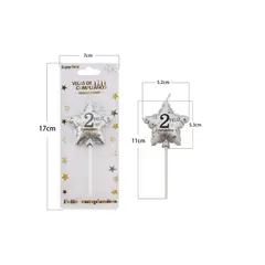 GENERICO - VELAS DE CUMPLEAÑOS ESTRELLAS 11 CM X 5 CM