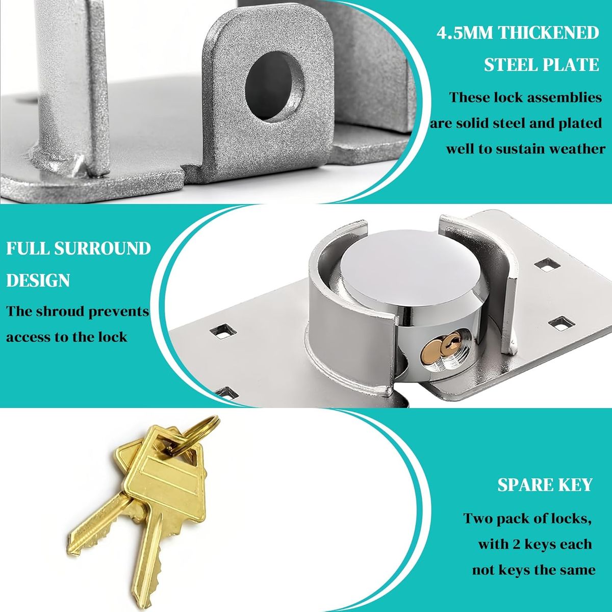 KUANGYE - Chapa Cerradura De Seguridad Para Furgones Y Van