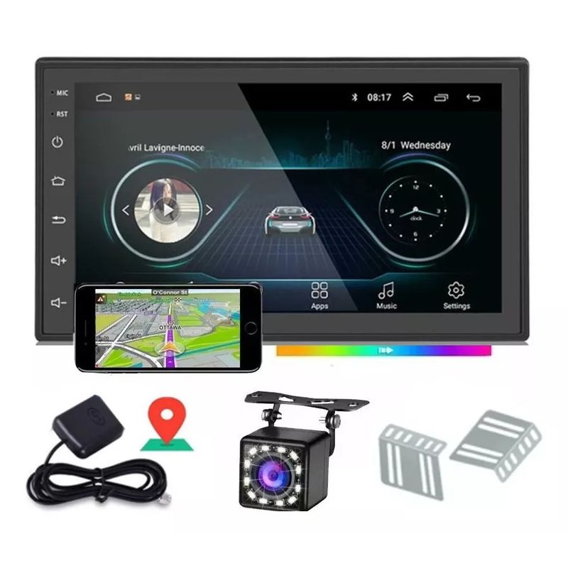 KUANGYE - Radio Auto Pantalla Tactil 7 Pulgadas Android Camara Trasera
