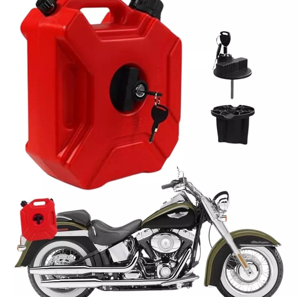 KUANGYE - Bidon De Bencina Portatil Moto Plastico Con Llave y Fijacion