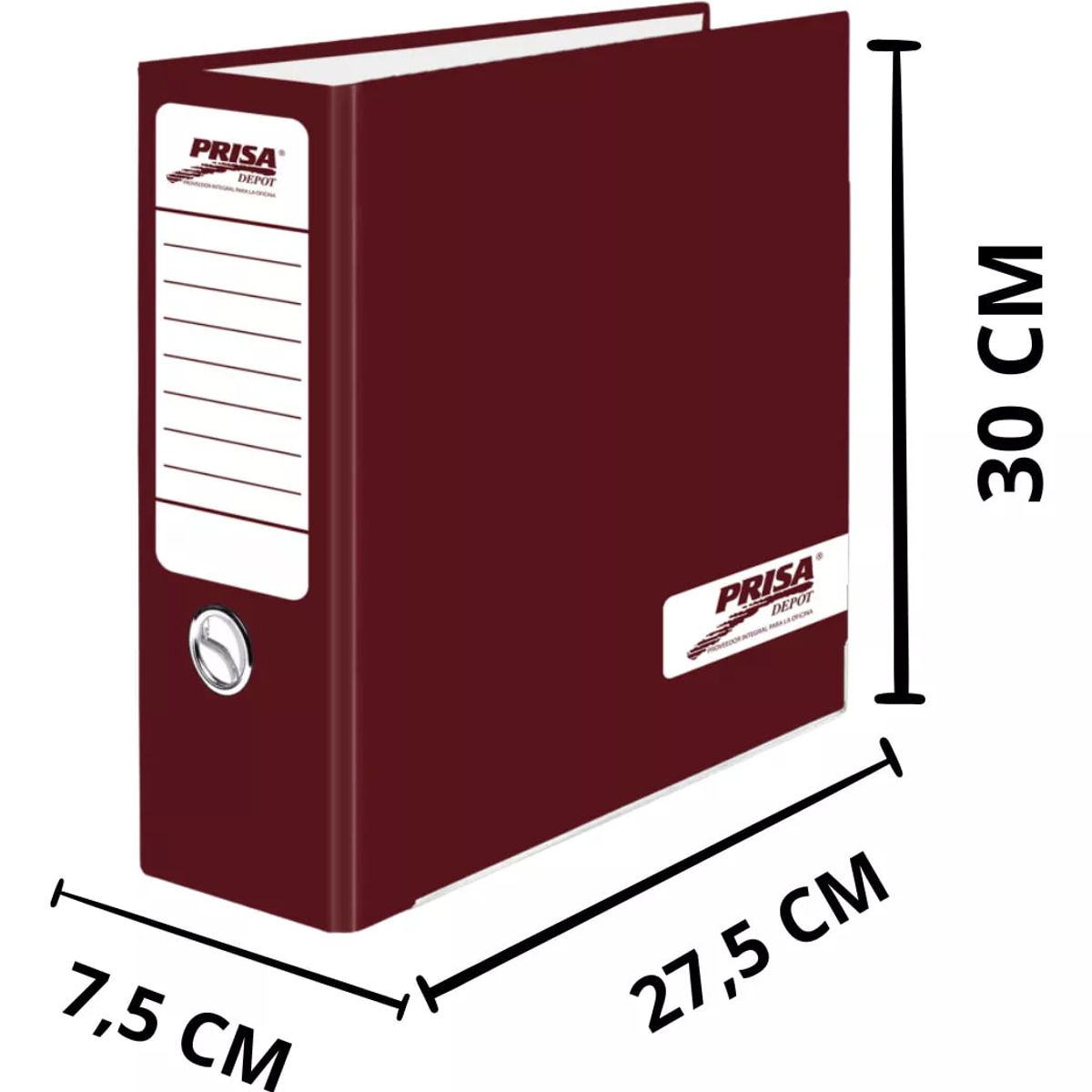 PRISA - Archivador Carta Ancho Prisa 2 Anillos Burdeo