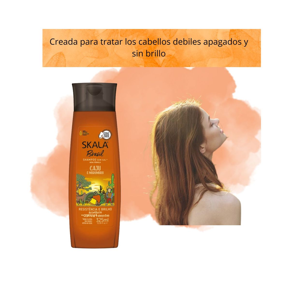 SKALA - Shampoo Skala Mango Y Castaña 325 Ml Antifrizz Nutre da Brillo.