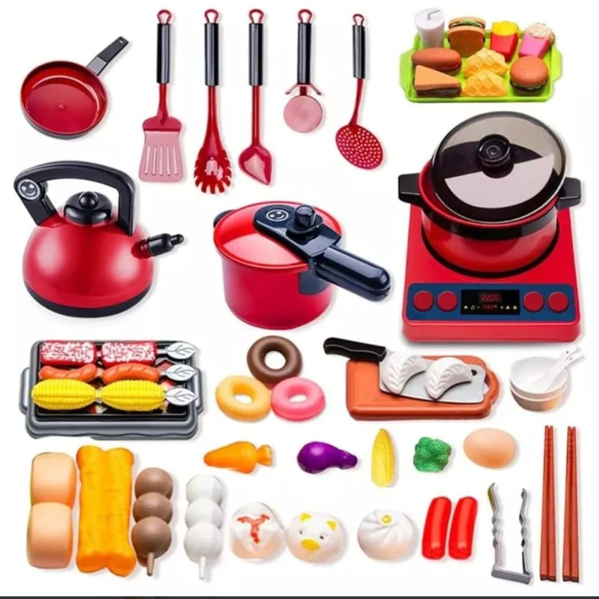 GENERICO - Set de Cocina Juguete 72 Piezas Accesorios Utensilios Comida