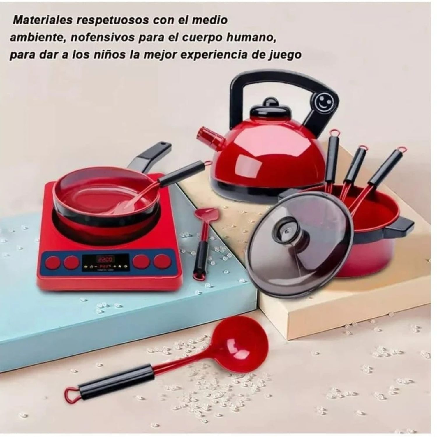 Cocina De Juguete De 72 Accesorios – Ollas, Sartenes, Verduras Y Postres De Imitación Con Velcro Que Se Cortan – Juego Educativo Montessori Para Niños De 3 A 4 Años (color Verde)