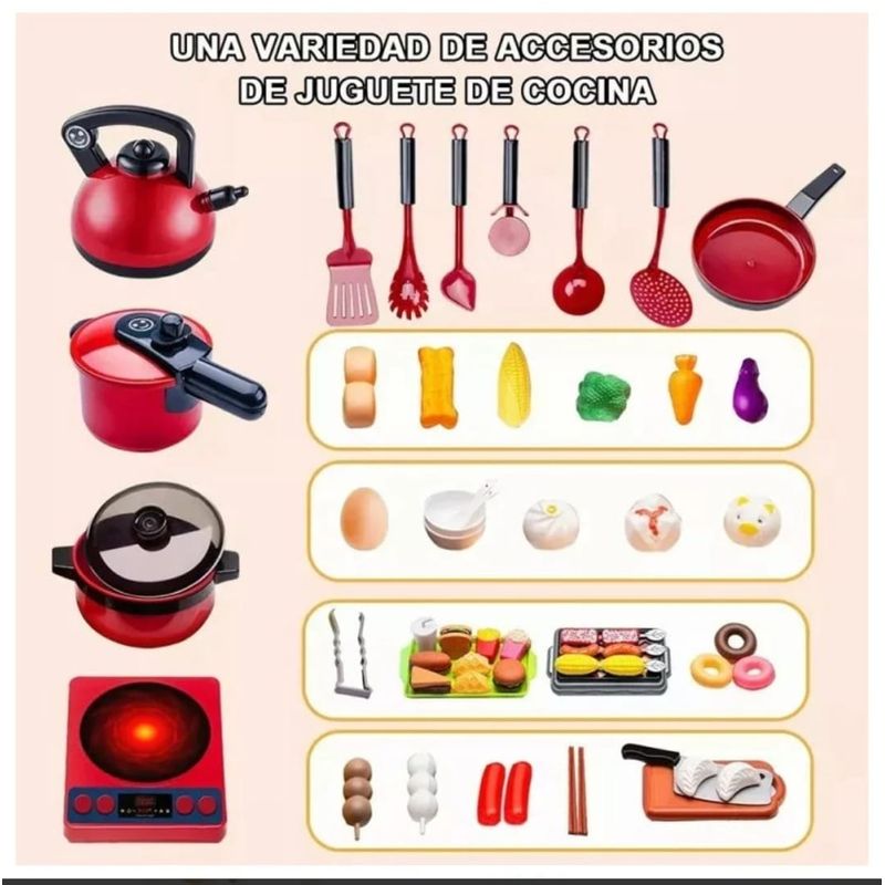 GENERICO Set de Cocina Juguete 72 Piezas Accesorios Utensilios